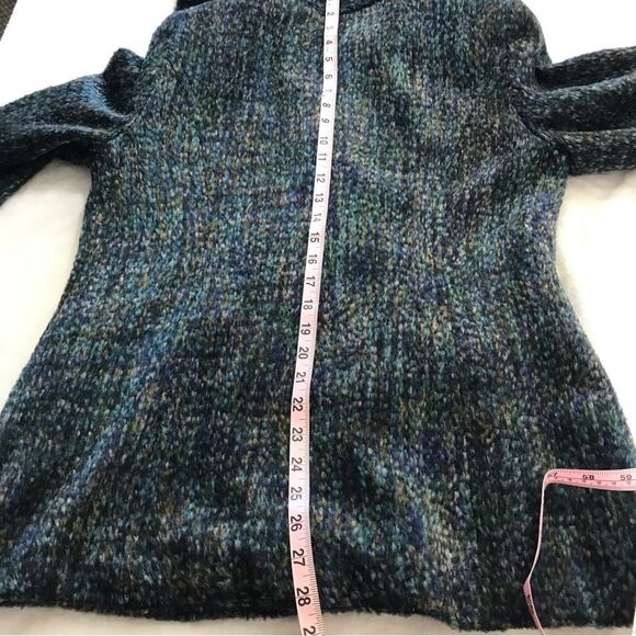 Tribal Women's S Highlands Wool Blend Pea Coat Slate Teal Bouclee Tweed New - Picture 8 of 10